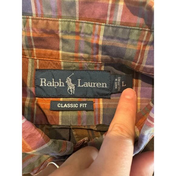 Ralph Lauren Men’s Classic Fit Plaid Button Down Shirt Large Multicolor - Picture 3 of 9